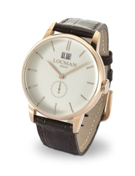 Locman 1960 classic time only watch ivory case rosé