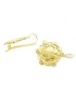 Yellow gold filigree flower sequin earrings _ Handmade