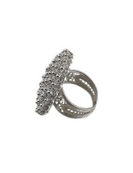 925 sterling silver filigree ring honeycomb circle adjustable size