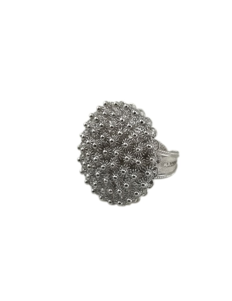 925 sterling silver filigree ring honeycomb circle adjustable size