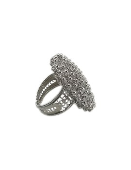 Bague argent 925 filigrane nid d'abeille cercle taille réglable