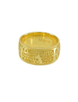 Ring with Ave Maria prayer in Sardinian Maria de Deus