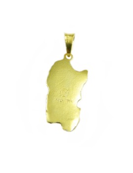 Pendentif en or jaune Sardaigne avec montagnes en relief