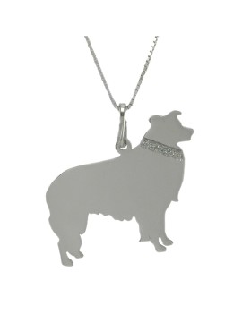 YUBIKIRI Collier avec pendentif chien Border Collie Argent 925 - ENTRÉE LIBRE