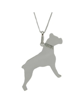 YUBIKIRI Halskette mit Boxer Collie Hund Anhänger Sterling Silber 925 - FREIER EINTRITT