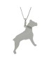 YUBIKIRI 925 Sterling Silver Boxer Collie Dog Pendant Necklace - FREE ENCORDING