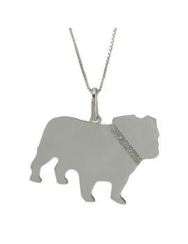 YUBIKIRI 925 Sterling Silver Bulldog Collie Dog Pendant Necklace - FREE ENCOUNTERING