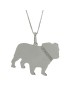 YUBIKIRI 925 Sterling Silver Bulldog Collie Dog Pendant Necklace - FREE ENCOUNTERING