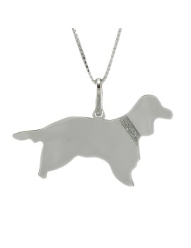 YUBIKIRI 925 Sterling Silver cocker dog pendant necklace - FREE ENGRAVING