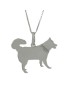 YUBIKIRI Necklace with 925 Sterling Silver Husky Dog Pendant - FREE ENGRAVING