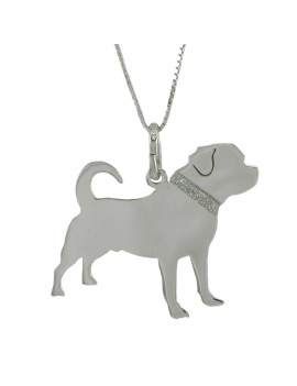 YUBIKIRI Collier pendentif chien Rottweiler Argent 925 - ENTRÉE LIBRE