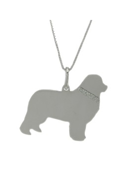 YUBIKIRI Collier avec pendentif chien Terre-Neuve Argent 925 - ENTRÉE LIBRE