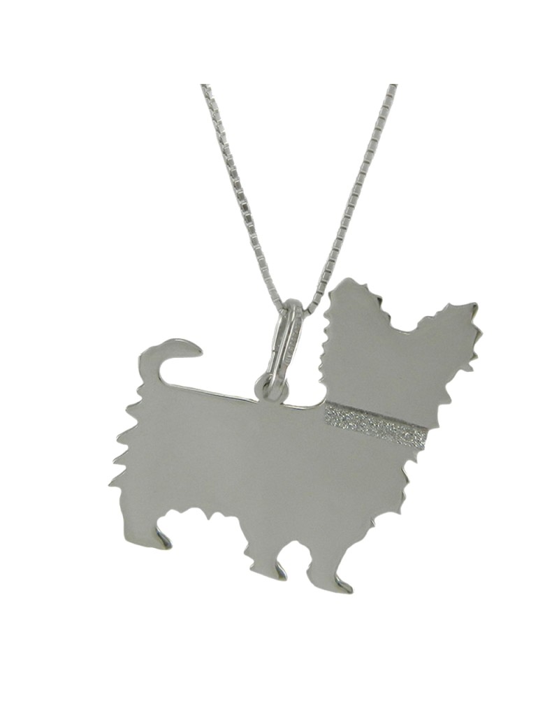 YUBIKIRI Collier avec pendentif chien Yorkshire Terrier Argent 925 - ENTRÉE LIBRE