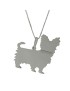 YUBIKIRI Halskette mit Yorkshire Terrier Hund Anhänger Sterling Silber 925 - FREIER EINTRITT