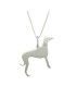 pendentif en argent sterling avec collier pour chien lévrier