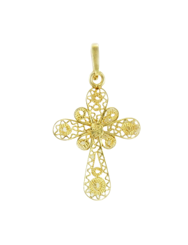 Croix sarde en filigrane en or jaune 18 carats