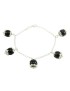 Su Coccu Armband Sardische Handwerkskunst 5 Kugeln Onyx und Silber 925 Jewel Sardinia