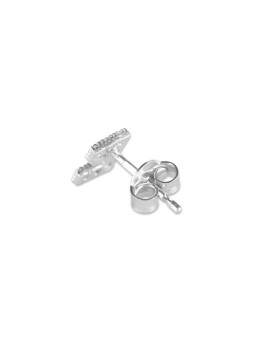 925 sterling silver earrings initial letter D with cubic zirconia