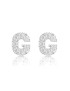 Boucles d'oreilles argent et zircon cubique lettre G