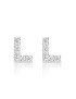 boucles d'oreilles en argent et zircon cubique initial L