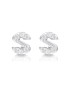 boucles d'oreilles en argent et zircon cubique initiale S