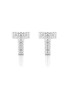 silver and cubic zirconia earrings initial T