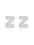 silver and cubic zirconia earrings initial Z