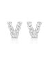 silver and cubic zirconia earrings initial V