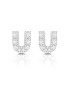 boucles d'oreilles en argent et zircon cubique initiale U