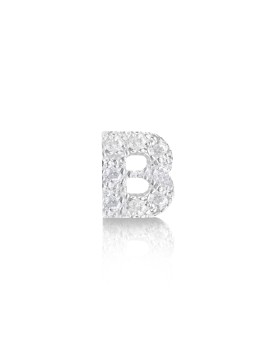 silver and cubic zirconia earrings initial B