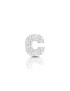 silver and cubic zirconia earring initial C