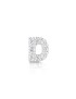 silver and cubic zirconia earring initial D