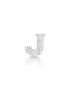 silver earring and cubic zirconia initial J