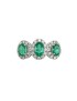 Mirco Visconti classic women's white gold ring with emeralds and diamonds