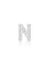 silver and cubic zirconia initial earrings letter N