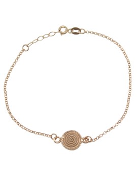 Sardinian women's rose gold-plated silver bracelet with central corbula