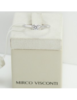 Bague solitaire en or blanc Mirco Visconti pour femme avec diamant