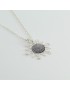 Sardinian silver filigree necklace with corbula sun pendant pendant