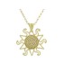 Sardinian filigree silver necklace with gold-plated corbula sun pendant pendant