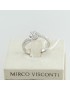 Bague classique pour femme en or blanc Mirco Visconti avec rosette de diamants