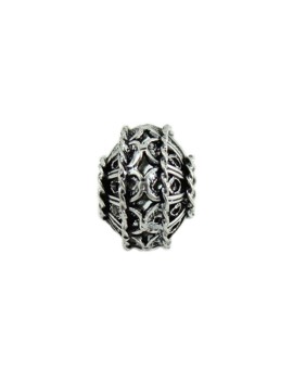 Sardinian filigree button burnished silver charm for Filu & Trama base bracelet