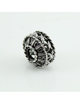 Sardinian filigree button burnished silver charm for Filu & Trama base bracelet