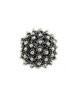 Large filigree blackberry charm in burnished silver for Filu & Trama base bracelet