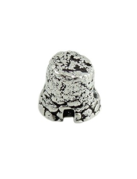 Burnished silver nuraghe mask charm for Filu & Trama base bracelet