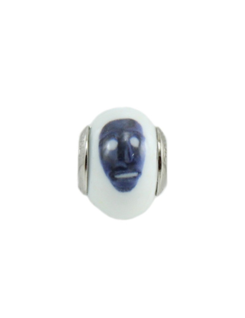 Silver Mamuthones mask charm for Filu & Trama base bracelet