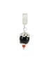 Silver charm pendant on coccu with coral Filu & Trama