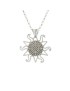 Sardinian silver filigree necklace with sun corbula pendant with cubic zirconia