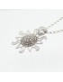 Sardinian silver filigree necklace with sun corbula pendant with cubic zirconia