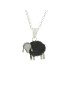 Silver necklace with filigreed burnished sheep pendant