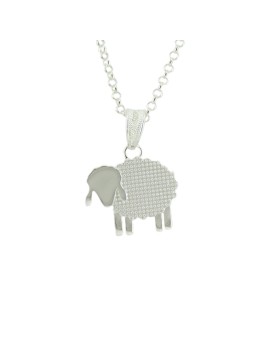 Collana in argento con pendente pecorella filigranata